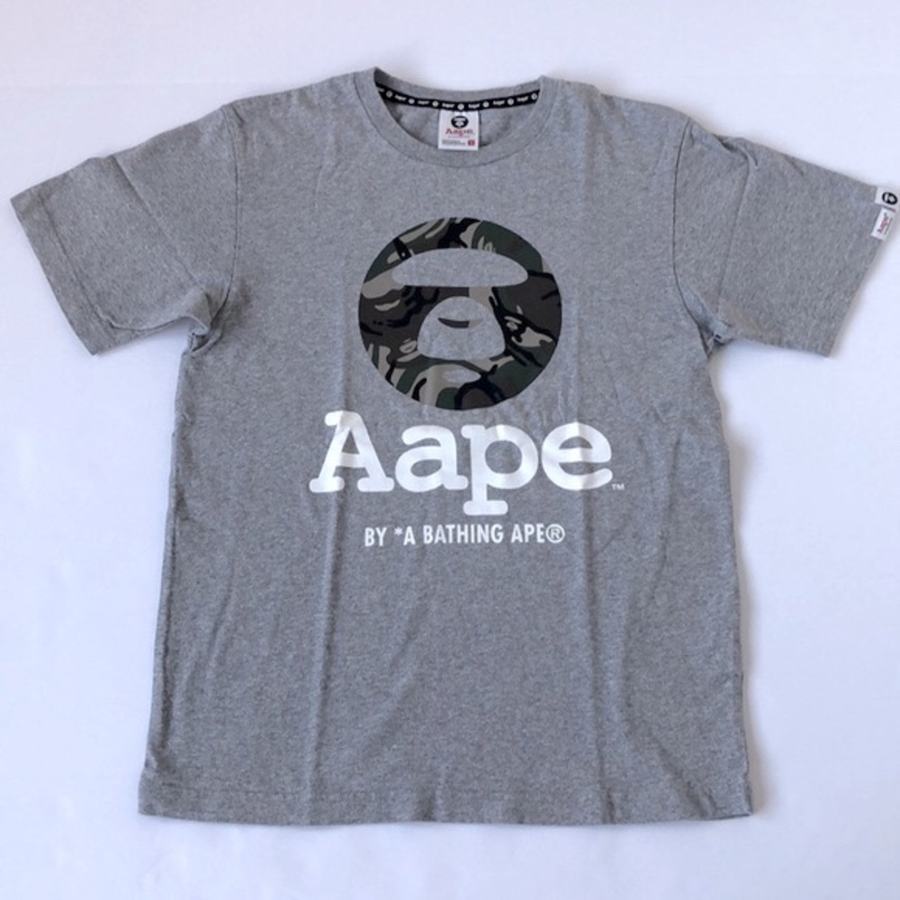 AAPE BY *A BATHING APE® logo-print T-shirt Grey S